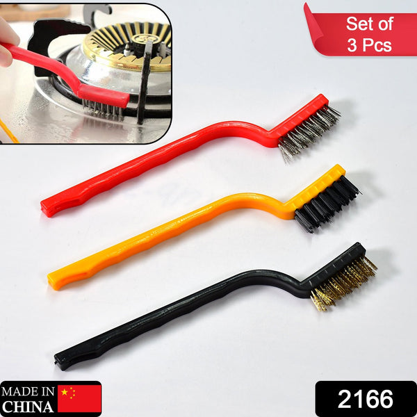 3-Piece Mini Wire Brush Set: Tackle Tough Cleaning Jobs (Multi-Material) - Goyaldeal.com