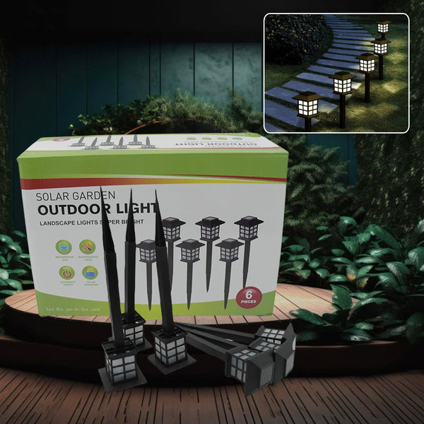 Big Solar Outdoor Lights, 6 Pack Waterproof Solar Pathway Lights, 10 Hrs Long-Lasting LED Landscape Lighting Solar Garden Lights, Solar Lights for Walkway Path Driveway Patio Yard & Lawn (6 Pc Set) - Goyaldeal.com