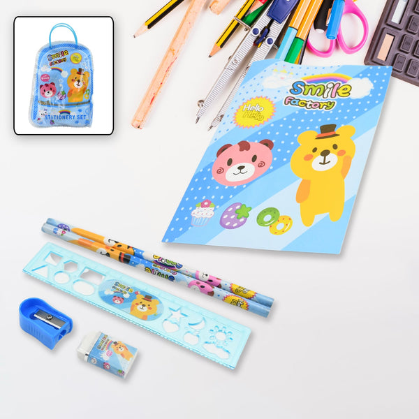 Stationery Kit for Kids - Stationery Set, Includes Wooden Pencil, Sharpener, Pencil and Eraser Set, Birthday Return Gift for Kids, Boys, Girls, 2 Pencil, 1 Scale, 1 Notebook,1 Sharpener, 1 Eraser & With Zip Bag (6 Pcs Set) - Goyaldeal.com
