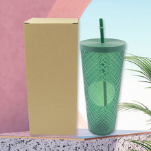 Cup with Straw &  LED Lighting Reusable Matte Studded Tumbler with Leak Proof Lid Water Cup Travel Mug Coffee Ice Water Bottle Double Walled Insulated Tumbler BPA Free (1 Pc) - Goyaldeal.com