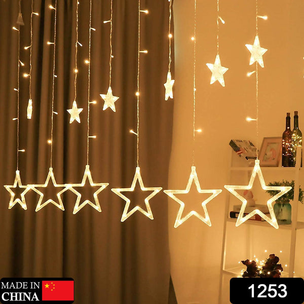 12 Stars Curtain String Lights, Window Curtain Lights with 8 Flashing Modes Decoration for Festivals-11 - Goyaldeal.com