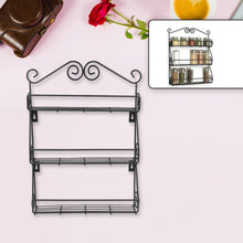 Big Wall Mounted Iron Wall Shelf with 3 Storage Racks for Kitchen, Pantry, Cabinet, Counter top or Free Standing, Rack Holder for Kitchen - Goyaldeal.com
