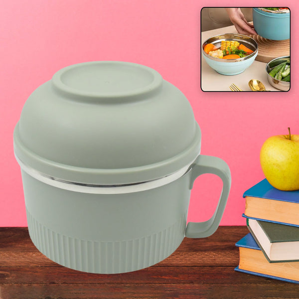 Vacuum Food Flask, Insulation Large Capacity Double Layer Structure Non Slip Labor Saving and Safe Stainless Steel Inner Tank Lunch Box/  Noodle Bowl for Camping Picnic for School Office Outdoor (1 Pc) - Goyaldeal.com