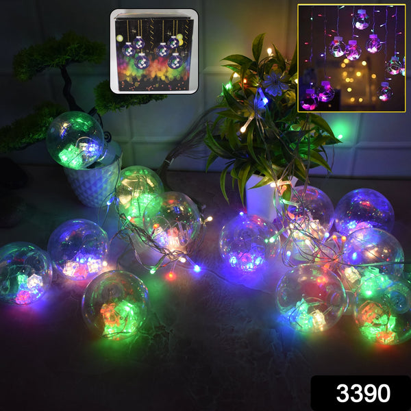 12  Wish Balls Window Curtain String Lights with 8 Flashing Modes Decoration for Home Decoration, Diwali & Wedding LED Christmas Light Indoor and Outdoor Light ,Festival Decoration (Plastic, Multi Color) - Goyaldeal.com
