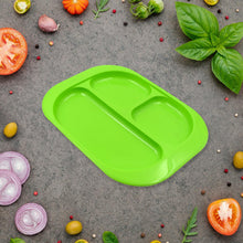 Plastic Food Plates / Biodegradable 3 Compartment Square Plate With Spoon for Food Snacks / Nuts / Desserts Plates for Kids, Reusable Plates for Outdoor, Camping, BPA-free (1 Pc) - Goyaldeal.com