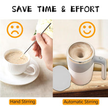 Stirring Coffee Mug | Magnetic Stirring Coffee Cup | Stainless Steel Mug for Milk | Travel Mixing Cup | Self Stirring Coffee Mug, Suitable for Coffee / Milk / Hot Chocolat | Battery Operated ( Battery Not Included) - Goyaldeal.com