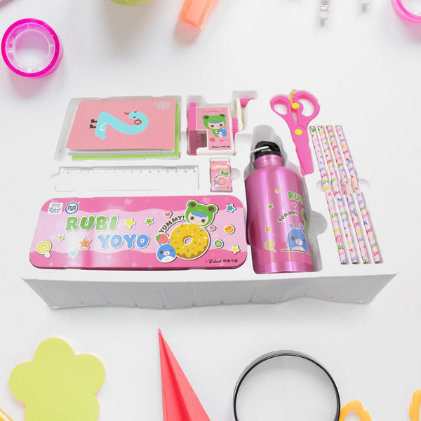 12-Piece Stationery Set: Pencil Box, Pencils, Erasers & More - Goyaldeal.com