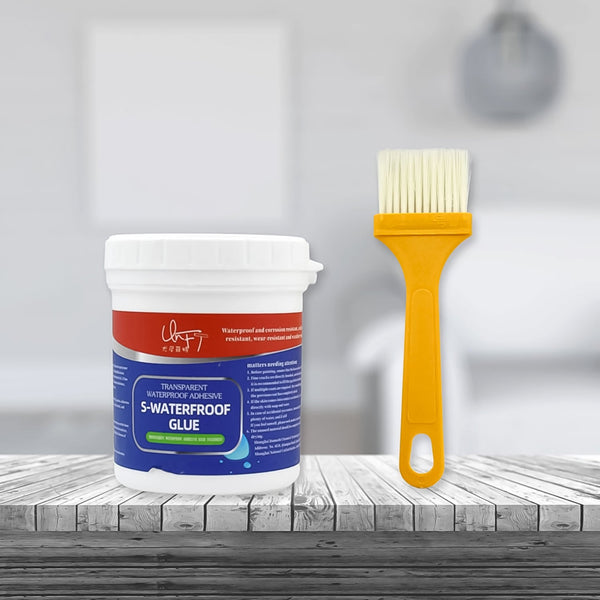 Transparent Waterproof Glue 250g with Brush, Leakage Protection Outdoor Bathroom Wall Tile Window Roof, Anti-Leakage Agent, sealant glue, Roof Sealant Waterproof Gel - Goyaldeal.com