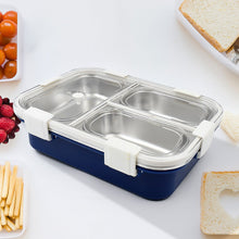 3 Compartment Transparent Stainless Steel Lunch Box for Kids, Tiffin Box, Lunch Box, Lunch Box for Kids, Insulated Lunch Box, Lunch Box for Office Women and Men, Stainless Steel Tiffin Box for Boys, Girls, School Office (Multi Color) - Goyaldeal.com