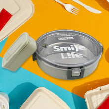 Miracle Stainless Steel Round Lunch Box, with Small Plastic Box Insert Leak Proof Lunch Box with Transparent lid, Lunch Box for Kids & Adults for School, Office (450 ML + 250 ML Approx) - Goyaldeal.com
