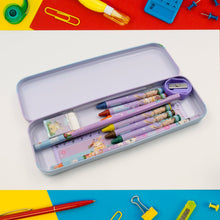 Stationery Kit for Kids - Metal Pencil Box, Sharpener, Pencil & Eraser (12 Pc Set) - Goyaldeal.com