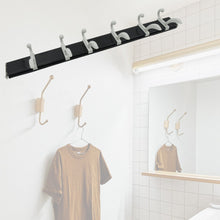 Wall Door Hook Rail | 6 Hook Hanger for Clothes & Hats | With Eco-Friendly Adhesive - Goyaldeal.com