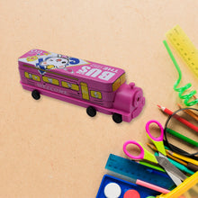 Double Decker Metal Bus Compass Case – 2-Layer with Movable Wheels & Sharpener for Kids - Goyaldeal.com