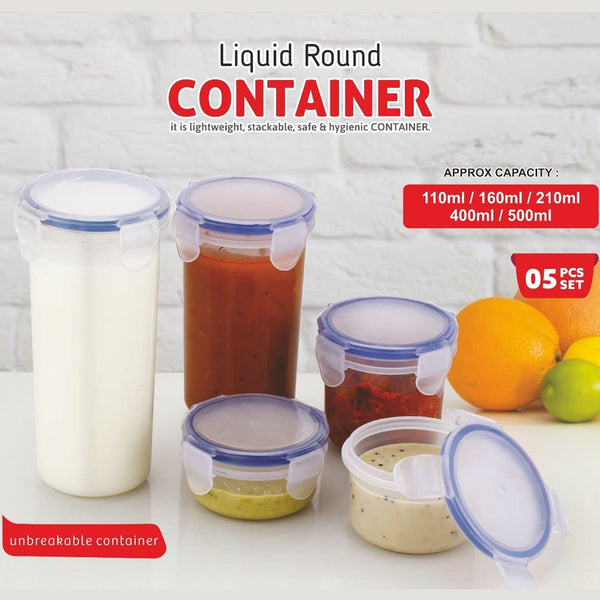 Plastic Liquid Round Airtight Food Storage Container with Leak Proof Locking Lid - Goyaldeal.com