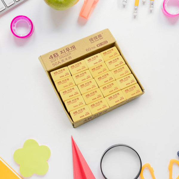Pencil Eraser Professional 4B Drawing Eraser Art Soft Eraser for School Office (60 Pc Pack) - Goyaldeal.com