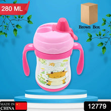 Vacuum Stainless Steel Water Bottle With Carry Handle & Straw Fridge Water Bottle Double Wall, Leak Proof, Rust Proof, Cold & Hot | Leak Proof | Office Bottle | Gym | Home | Kitchen | Hiking | Trekking | Travel Bottle (280 ML) - Goyaldeal.com