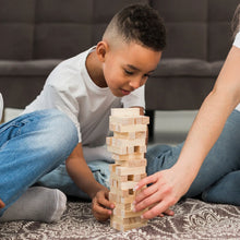 54 Pcs Blocks 4 Dices Wooden Tumbling Stacking Building - Goyaldeal.com