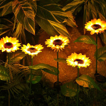 2 Pc Outdoor Solar Sunflower Lights Intelligent Light Control Waterproof Garden Landscape Stake Light - Goyaldeal.com