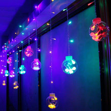 12  Wish Balls Window Curtain String Lights with 8 Flashing Modes Decoration for Home Decoration, Diwali & Wedding LED Christmas Light Indoor and Outdoor Light ,Festival Decoration (Plastic, Multi Color) - Goyaldeal.com