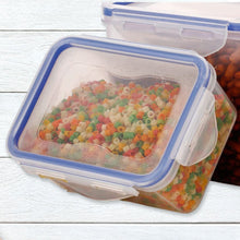 Classics Rectangular Plastic Airtight Food Storage Containers with Leak Proof Locking Lid Storage container set of 3 Pc( Approx Capacity 500ml,1000ml,1500ml, Transparent) - Goyaldeal.com