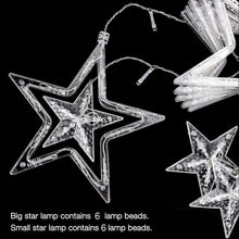 12 STARS CURTAIN STRING LIGHTS, WINDOW CURTAIN LIGHTS WITH 8 FLASHING MODES DECORATION FOR FESTIVALS - Goyaldeal.com