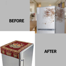 Cotton Fridge Top Cover Set - Standard, Appliance Covers Fridge Dustproof Cover with Peacock Deign 6 Utility Side Pockets Fridge Cover For All types Fridge Refrigerator Use (100x60CM) - Goyaldeal.com