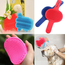 Dog Bath Brush Dog Grooming Brush, Pet Shampoo Bath Brush Soothing Massage Rubber Comb with Adjustable Ring Handle for Long Short Haired Dogs (1 Pc) - Goyaldeal.com