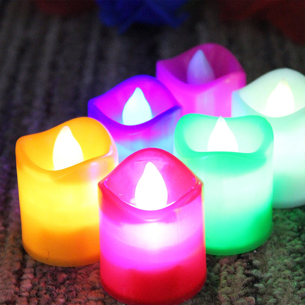 Festive Lighting for Any Occasion: 24 Pack LED Tealight Candles (Multicolor) - Goyaldeal.com