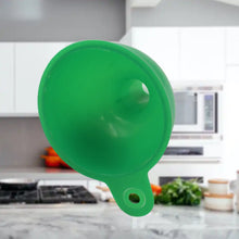 Silicone Funnel For Pouring Oil, Sauce, Water, Juice And Small Food-Grains (1 Pc Green) - Goyaldeal.com
