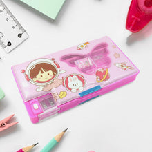 Printed Pencil Case for Kids (1 Pc): Multi-Compartment, Compass Box - Goyaldeal.com