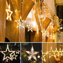 12 STARS CURTAIN STRING LIGHTS, WINDOW CURTAIN LIGHTS WITH 8 FLASHING MODES DECORATION FOR FESTIVALS - Goyaldeal.com