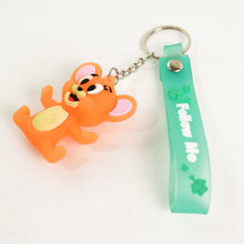 Cute Cartoon Silicone 3D Key Chain with Metal Hook & Strap (Pack of 1 / Mix Design)