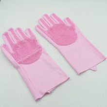 Dishwashing Gloves with Scrubber| Silicone Cleaning Reusable Scrub Gloves for Wash Dish Kitchen| Bathroom| Pet Grooming Wet and Dry Glove (1 Pair , 196Gm) - Goyaldeal.com