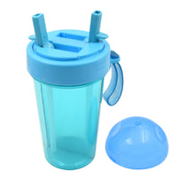 2 Drinks in 1 Cup Water Bottle, Stable Sturdy Dual Use Bottle 2 Straws for Shopping Travel for Outdoor Activities (1 Pc) - Goyaldeal.com