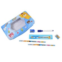 Cartoon Metal Compass Box for Kids with Stationery (6 Pc Set) - Goyaldeal.com