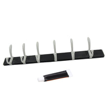Wall Door Hook Rail | 6 Hook Hanger for Clothes & Hats | With Eco-Friendly Adhesive - Goyaldeal.com