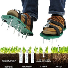 Lawn Aerator Sandals, Garden Grass Aerator Spiked Sandals Green Studded Shoes for Yard Patio Garden Excavation - Goyaldeal.com