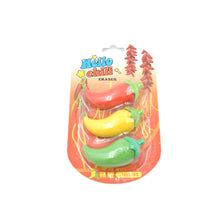 3D Fancy Colorful Chili Shape Erasers – Mini Novelty Eraser Set (3 Pc) - Goyaldeal.com