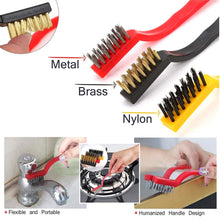 3-Piece Mini Wire Brush Set: Tackle Tough Cleaning Jobs (Multi-Material) - Goyaldeal.com