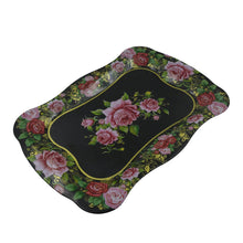 Stainless Steel Serving Tray With Flower Printed Rectangle Premium Dining Table Plate (18 x 8.5 Inch / 1 Pc) - Goyaldeal.com