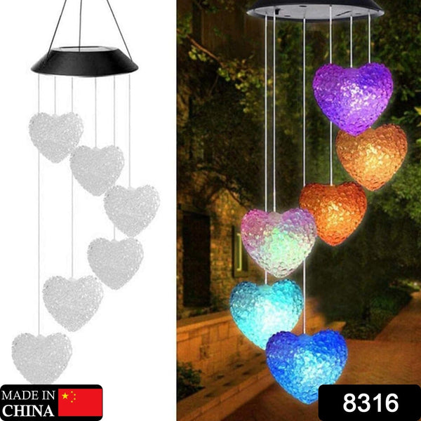 Solar Powered Wind Chimes with Lights: Outdoor Garden Decor (6 LED) - Goyaldeal.com