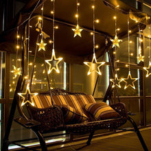 12 STARS CURTAIN STRING LIGHTS, WINDOW CURTAIN LIGHTS WITH 8 FLASHING MODES DECORATION FOR FESTIVALS - Goyaldeal.com