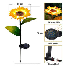 2 Pc Outdoor Solar Sunflower Lights Intelligent Light Control Waterproof Garden Landscape Stake Light - Goyaldeal.com