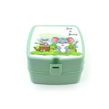 Double-Layer Square Lunch Box with  Spoon , 4 Compartment Tiffin & Push Lock , Plastic Tiffin Box for Travelling, School Kids & Office Exclusive, Home - Goyaldeal.com