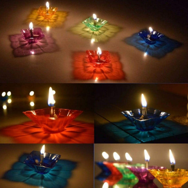 Candle Cup with Multi Shape  (Multicolor) (12 Pcs Set) - Goyaldeal.com