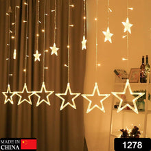 12 STARS CURTAIN STRING LIGHTS, WINDOW CURTAIN LIGHTS WITH 8 FLASHING MODES DECORATION FOR FESTIVALS - Goyaldeal.com