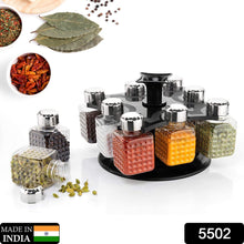 360° Revolving Spice Rack | 8-Piece Square Container Set | All-New Design for Condiments - Goyaldeal.com