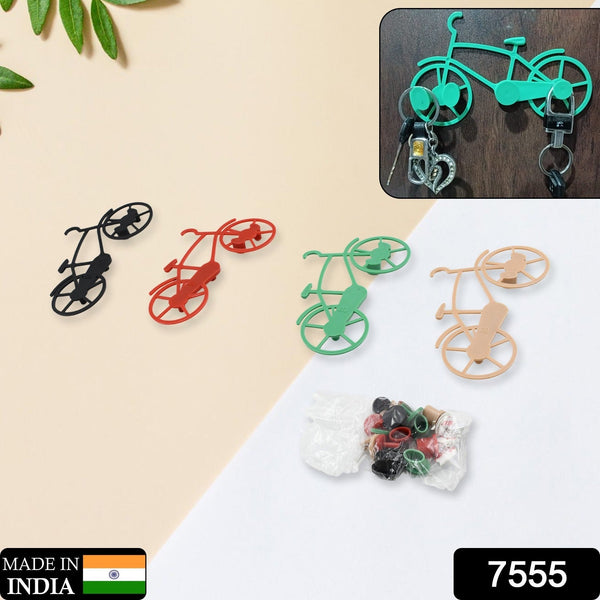 Bicycle Shape Key Chain Holder and wall mount bike hook Key Holders Plastic Key Holder For Home, Office (pack of 4) - Goyaldeal.com