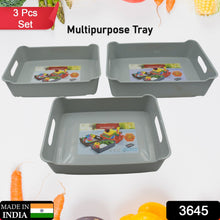 Multipurpose Organising & Storage Plastic Tray,  Fruit & Vegetable/ Multi Purpose Tray, Organizer for Kitchen, Countertop, Cabinet, Bathroom Plastic Storage Basket For Store Fruits, Vegetables, Magazines, Cosmetics, Stationary Set of 3 - Goyaldeal.com