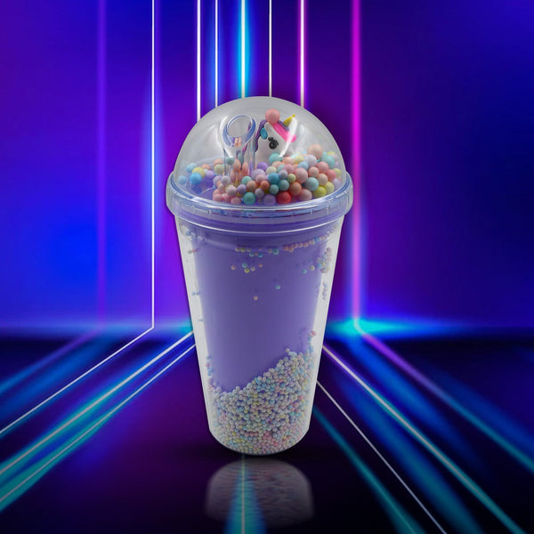 Design Printed Sipper Bottle With Toy, LED Glow Light, Double Wall Sipper Glass Water Bottle , Sipper Bottle With Straw For Girls And Kids for Boys and Girls School/Tuition/Gym (Pack of 1) - Goyaldeal.com